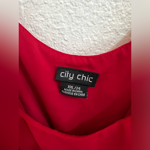 City Chic, Dressy Romper, XXL/24, Red - Picture 3 of 3